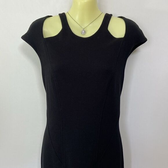 Helmut Lang Dress Black Cold Shoulder Body Con NWOT Sz Medium - Picture 6 of 9